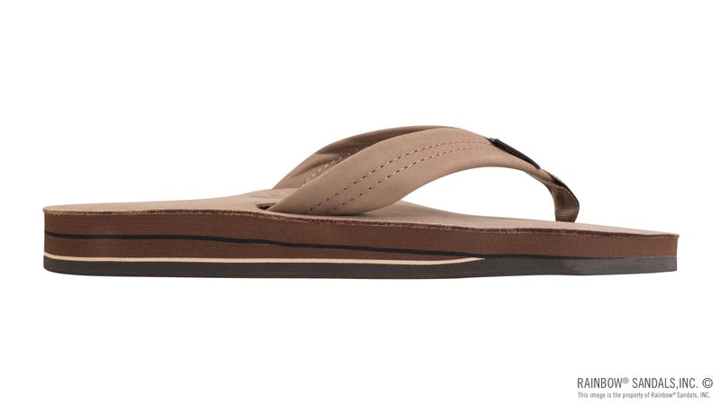 Rainbow Sandals Men's Leather Double Layer w/Arch Wide Strap, Dark Brown, X-Large / 11-12 D(M) US - Image 4